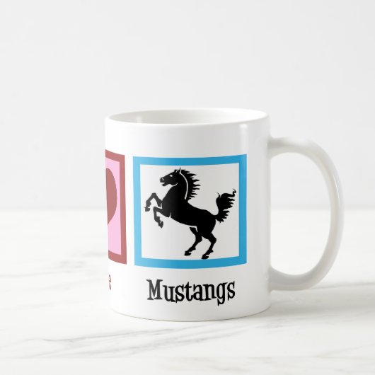 Peace Liebe Mustangs Kaffeetasse (Rechts)