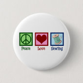Peace Liebe Nähen Niedlich Seamstress Button (Vorderseite)