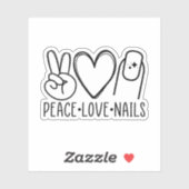 Peace Liebe Nails, Nail Tech, Nageltechnikgeschenk Aufkleber (Blatt)