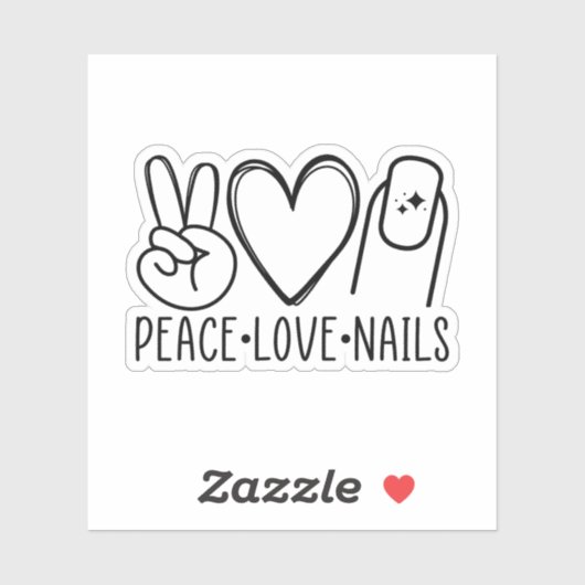 Peace Liebe Nails, Nail Tech, Nageltechnikgeschenk Aufkleber (Blatt)