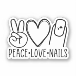Peace Liebe Nails, Nail Tech, Nageltechnikgeschenk Aufkleber