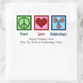Peace Liebe Nephrologie Weihnachtsnephrologe Rechteckiger Aufkleber (Tasche)