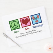 Peace Liebe Nephrologie Weihnachtsnephrologe Rechteckiger Aufkleber (Umschlag)