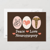 Peace Liebe Neurochirurgie Postcard Postkarte (Vorne/Hinten)