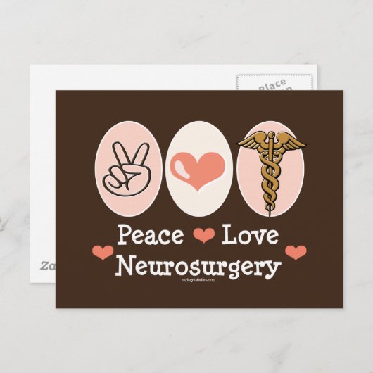 Peace Liebe Neurochirurgie Postcard Postkarte (Vorne/Hinten)