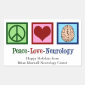 Peace Liebe Neurologie Custom Neurologist Rechteckiger Aufkleber (Vorderseite)