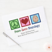 Peace Liebe Neurologie Custom Neurologist Rechteckiger Aufkleber (Umschlag)