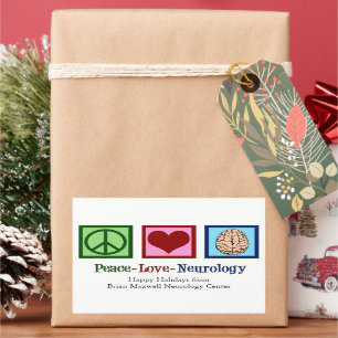 Peace Liebe Neurologie Custom Neurologist Rechteckiger Aufkleber