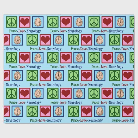 Peace Liebe Neurologie Geschenkpapier (Flach)