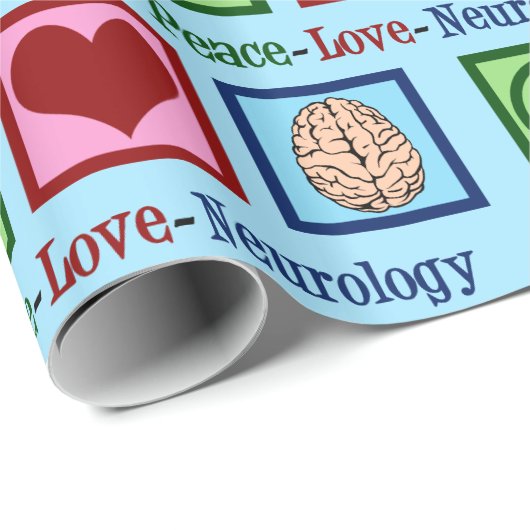 Peace Liebe Neurologie Geschenkpapier (Rolleneckpunkt)