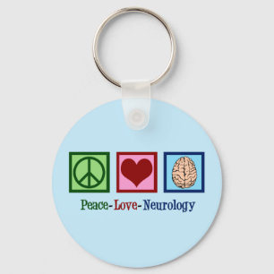 Peace Liebe Neurologie - Neurologe Schlüsselanhänger