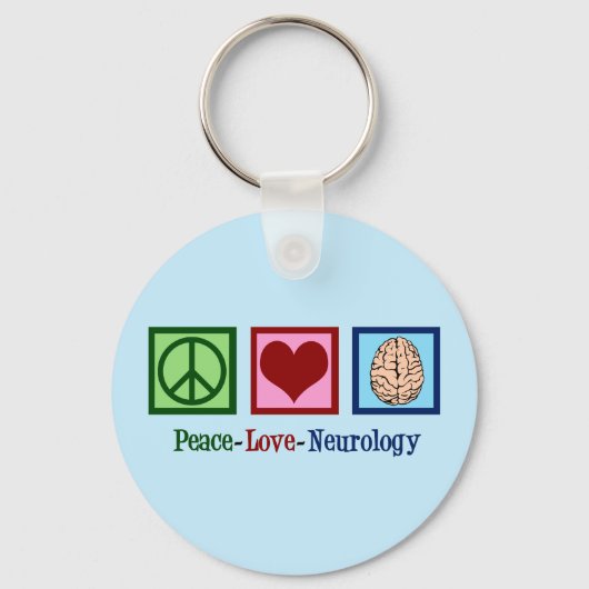 Peace Liebe Neurologie - Neurologe Schlüsselanhänger (Vorderseite)