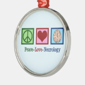 Peace Liebe Neurologie Ornament Aus Metall (Links)