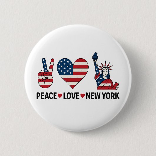 Peace Liebe New York Button (Vorderseite)