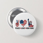 Peace Liebe New York Button (Vorne & Hinten)