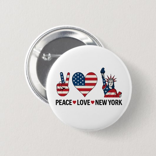 Peace Liebe New York Button (Vorne & Hinten)