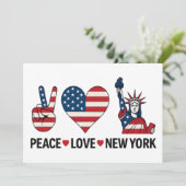 Peace Liebe New York Einladung (Stehend Vorderseite)
