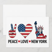 Peace Liebe New York Einladung (Vorne/Hinten)