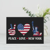 Peace Liebe New York Einladung (Stehend Vorderseite)