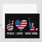 Peace Liebe New York Einladung (Vorne/Hinten)