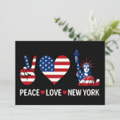 Peace Liebe New York Einladung (Stehend Vorderseite)