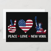 Peace Liebe New York Einladung (Vorne/Hinten)