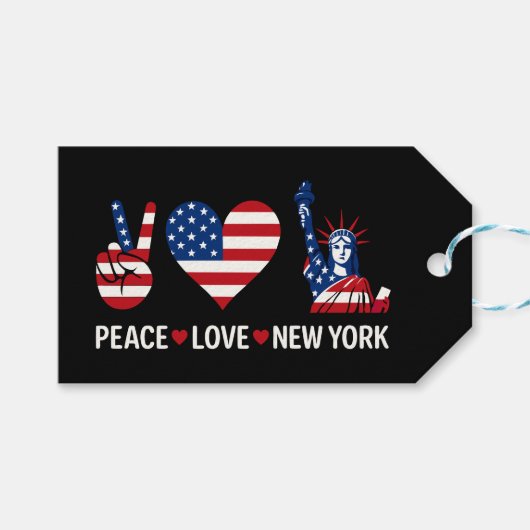 Peace Liebe New York Geschenkanhänger (Vorderseite (Horizontal))