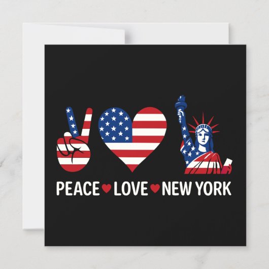 Peace Liebe New York Magneteinladung (Vorderseite)