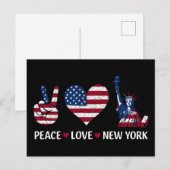 Peace Liebe New York Postkarte (Vorne/Hinten)