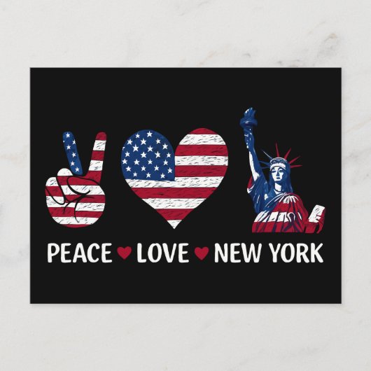 Peace Liebe New York Postkarte (Vorderseite)