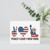 Peace Liebe New York Postkarte (Stehend Vorderseite)