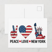 Peace Liebe New York Postkarte (Vorne/Hinten)