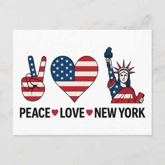 Peace Liebe New York Postkarte (Vorderseite)