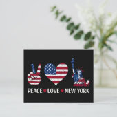 Peace Liebe New York Postkarte (Stehend Vorderseite)