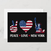 Peace Liebe New York Postkarte (Vorne/Hinten)
