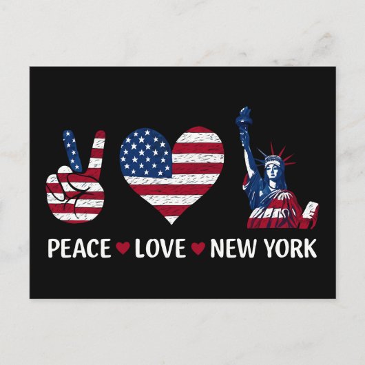 Peace Liebe New York Postkarte (Vorderseite)