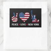 Peace Liebe New York Rechteckiger Aufkleber (Tasche)