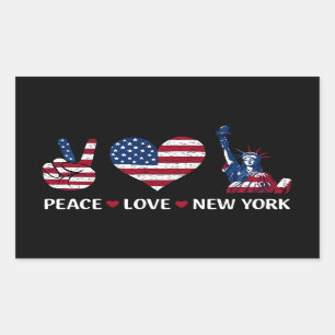 Peace Liebe New York Rechteckiger Aufkleber