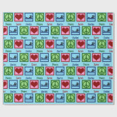 Peace Liebe Niedlich schwimmen Baden Geburtstag Geschenkpapier (Flach)