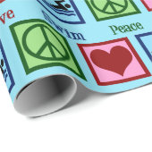 Peace Liebe Niedlich schwimmen Baden Geburtstag Geschenkpapier (Rolleneckpunkt)