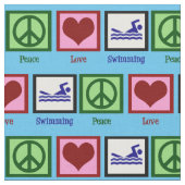 Peace Liebe Niedliches Schwimmteam Blau Stoff (Nahaufnahme)