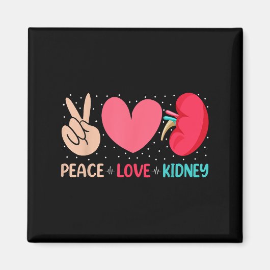 Peace Liebe Niere - Nephrologie Dialysis Tech Nurs Magnet (Vorne)