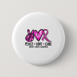 Peace Liebe Nk Ribbon Brustkrebs Bewusstsein Button