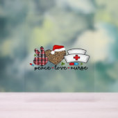 Peace Liebe Nurse, Halloween Klassischer T - Shirt Acrylschild (Neutral)