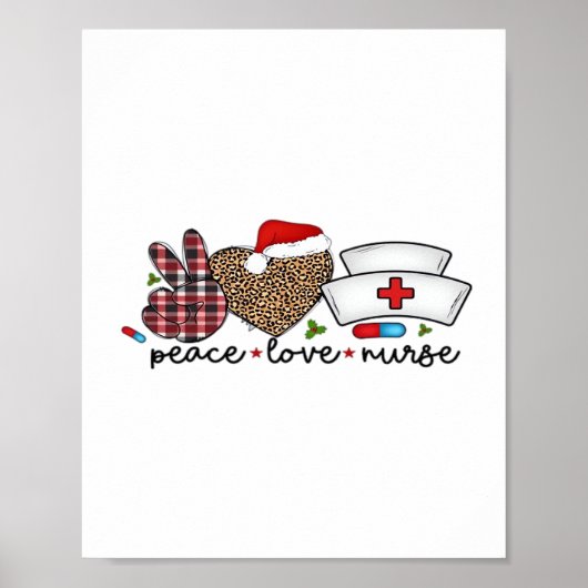 Peace Liebe Nurse, Halloween Klassischer T - Shirt Poster (Vorne)