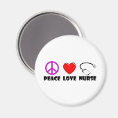 Peace Liebe Nurse Magnet (Vorderseite/Rückseite)