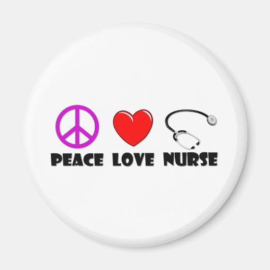 Peace Liebe Nurse Magnet (Vorne)