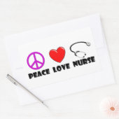 Peace Liebe Nurse Rechteckiger Aufkleber (Umschlag)