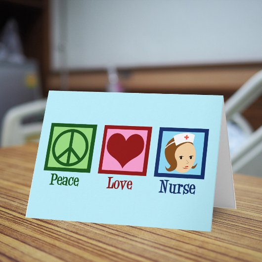 Peace Liebe Nurse Schöne Feriennahrung Feiertagskarte