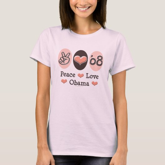 Peace Liebe Obama 08 Bio T-Shirt (Vorderseite)